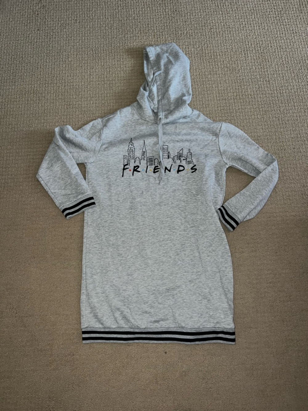 Grey 'Friends' Hoodie Dress lounge wear